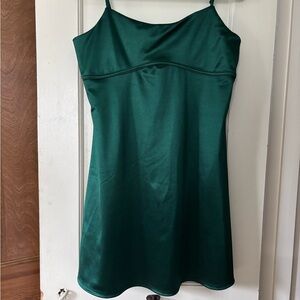 Elegant Green Satin Dress